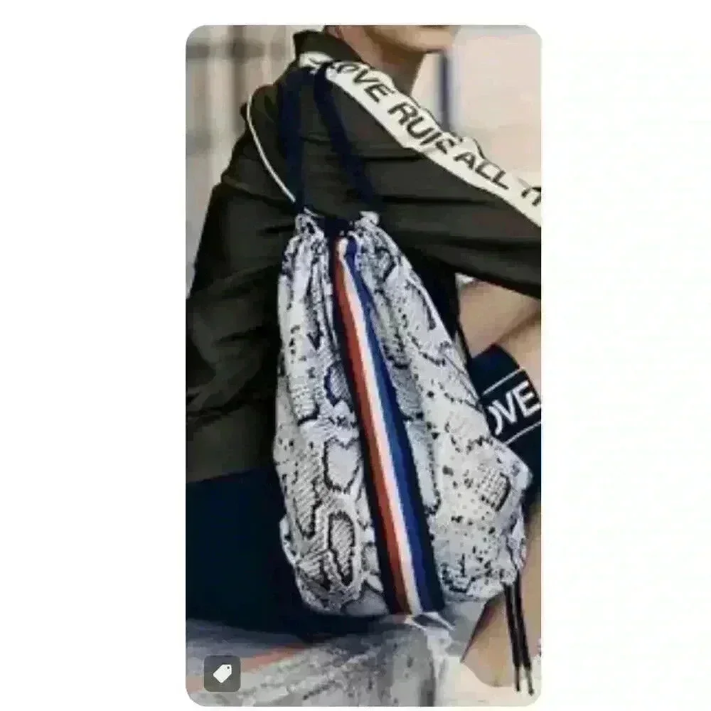Pam & Gela - Snake Print Drawstring Bag